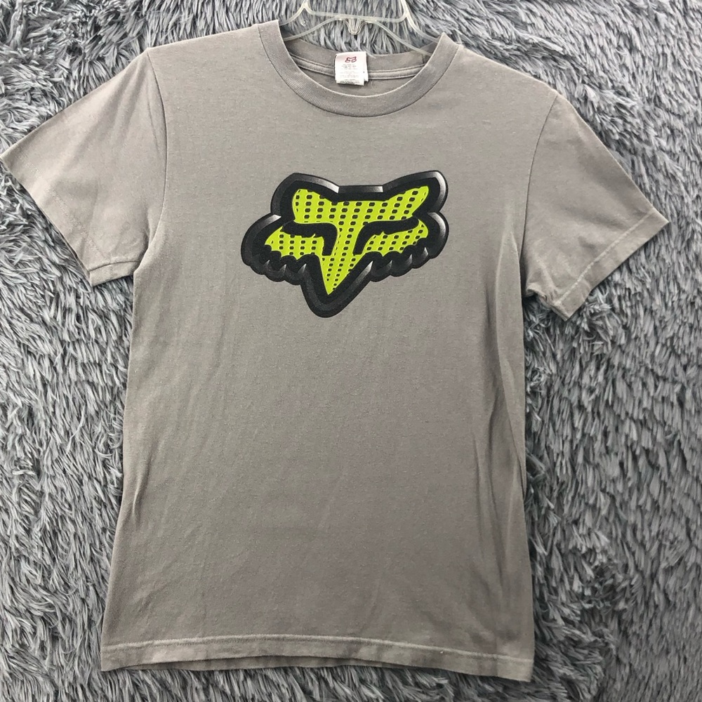 Fox Racing Tshirt Mens Small Logo Gray Short Sleeve Shirt